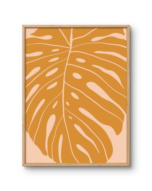 Golden Monstera Leaf