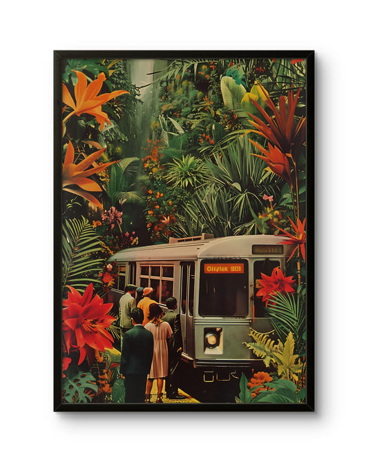 Jungle Train Fantasy Poster