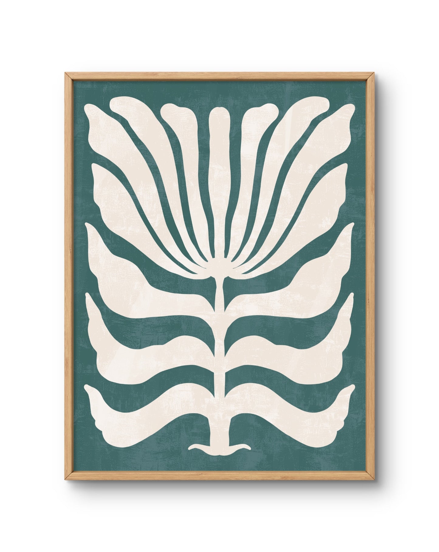 Abstract Palm Bloom (Teal & Ivory)