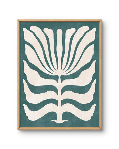 Abstract Palm Bloom (Teal & Ivory)