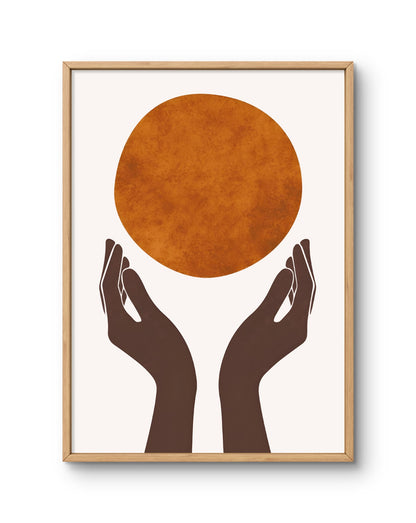 Hands Holding the Sun Abstract Print