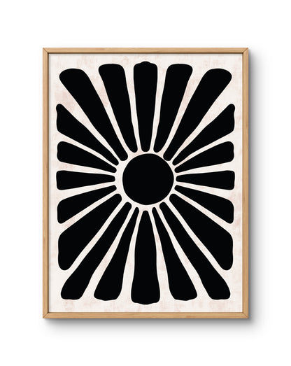 Sunburst Flower (Black & Cream)