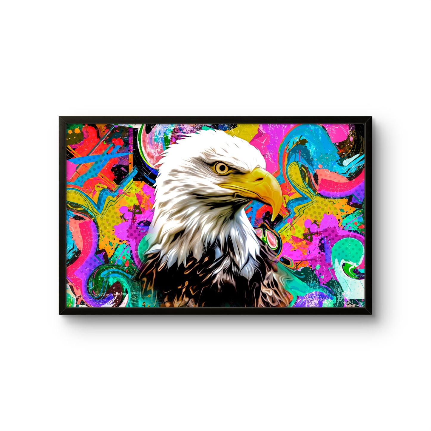 Bald Eagle Vivid Graffiti Portrait