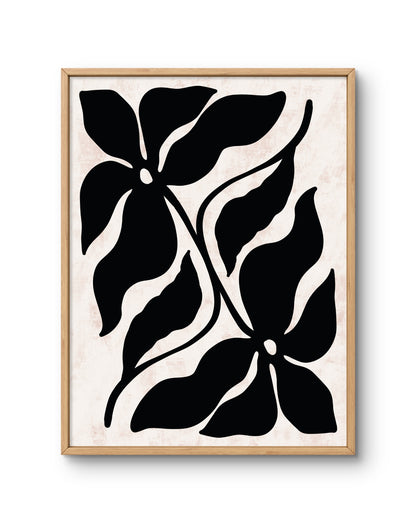Abstract Flower Form Black