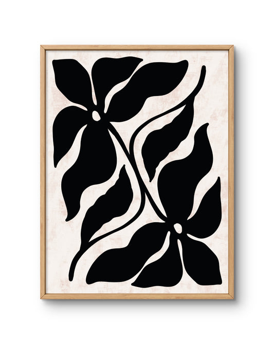 Abstract Flower Form Black