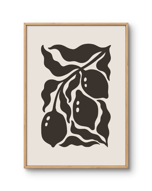 Abstract Botanical Branch Mocha