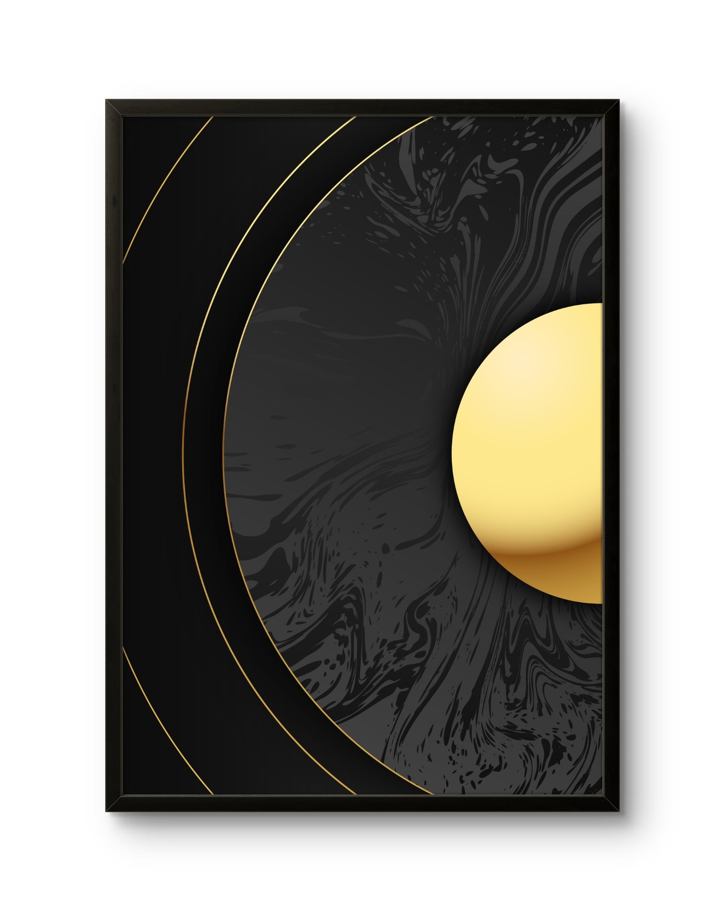 Abstract Gold Sphere (Black & Gold)