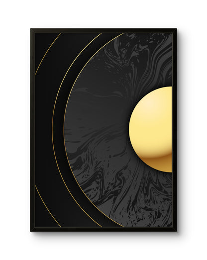 Abstract Gold Sphere (Black & Gold)