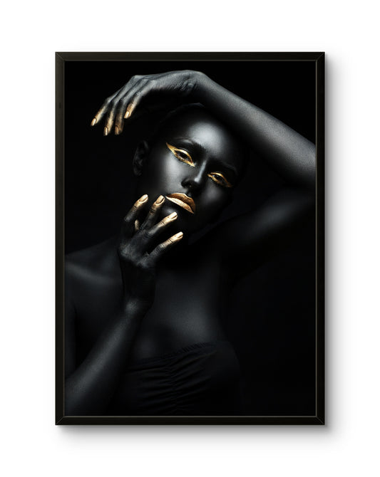 Woman With Golden Eyeliner & Hands