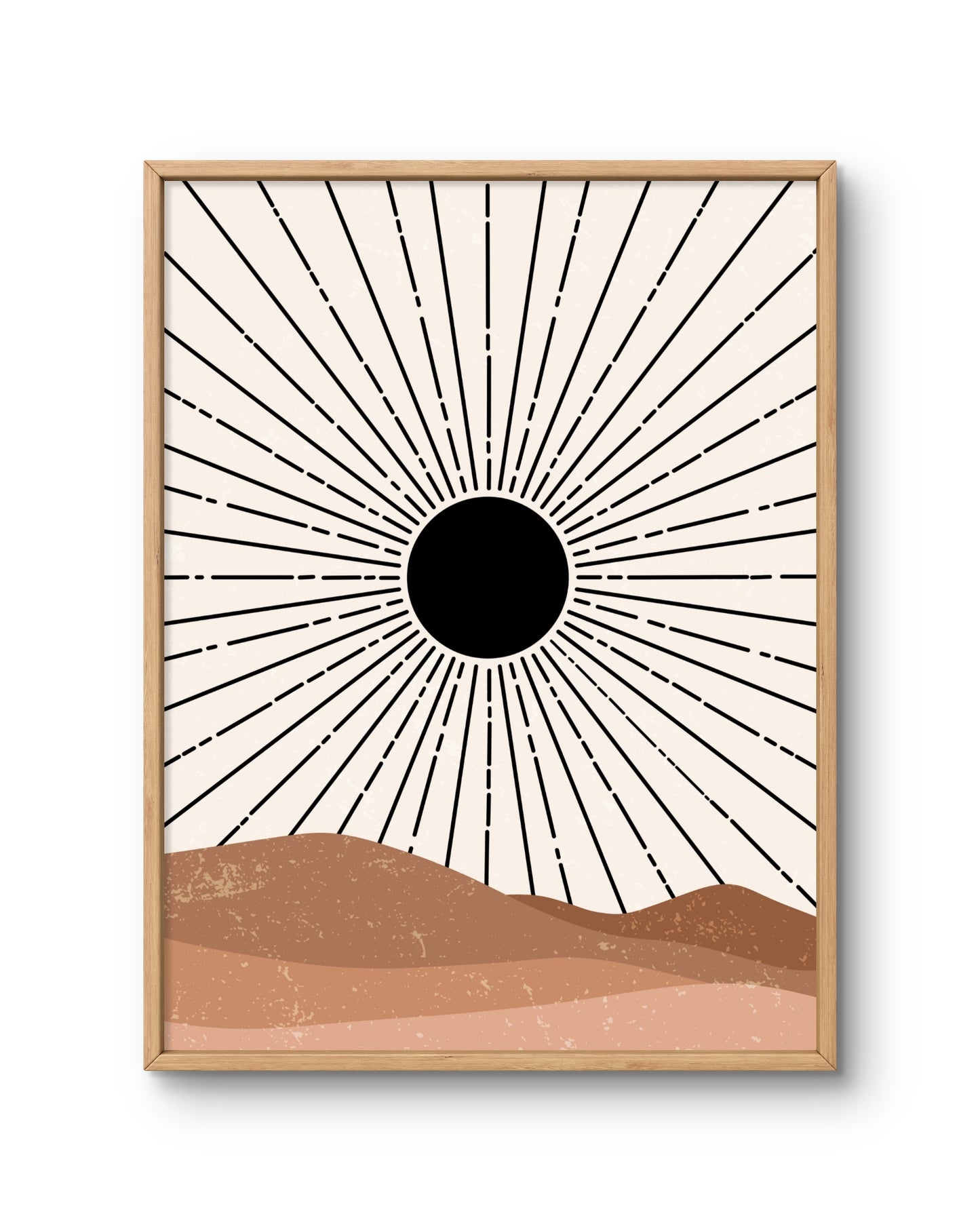 Sunburst Over Desert Hills
