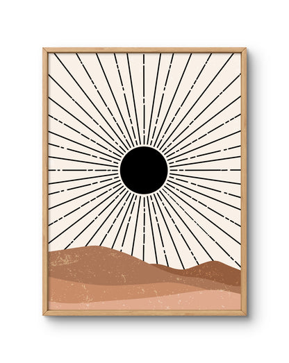 Sunburst Over Desert Hills