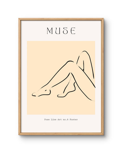Muse Seated Figure Line Art