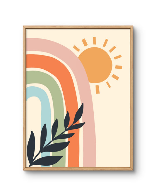 Rainbow Sun Minimal Abstract