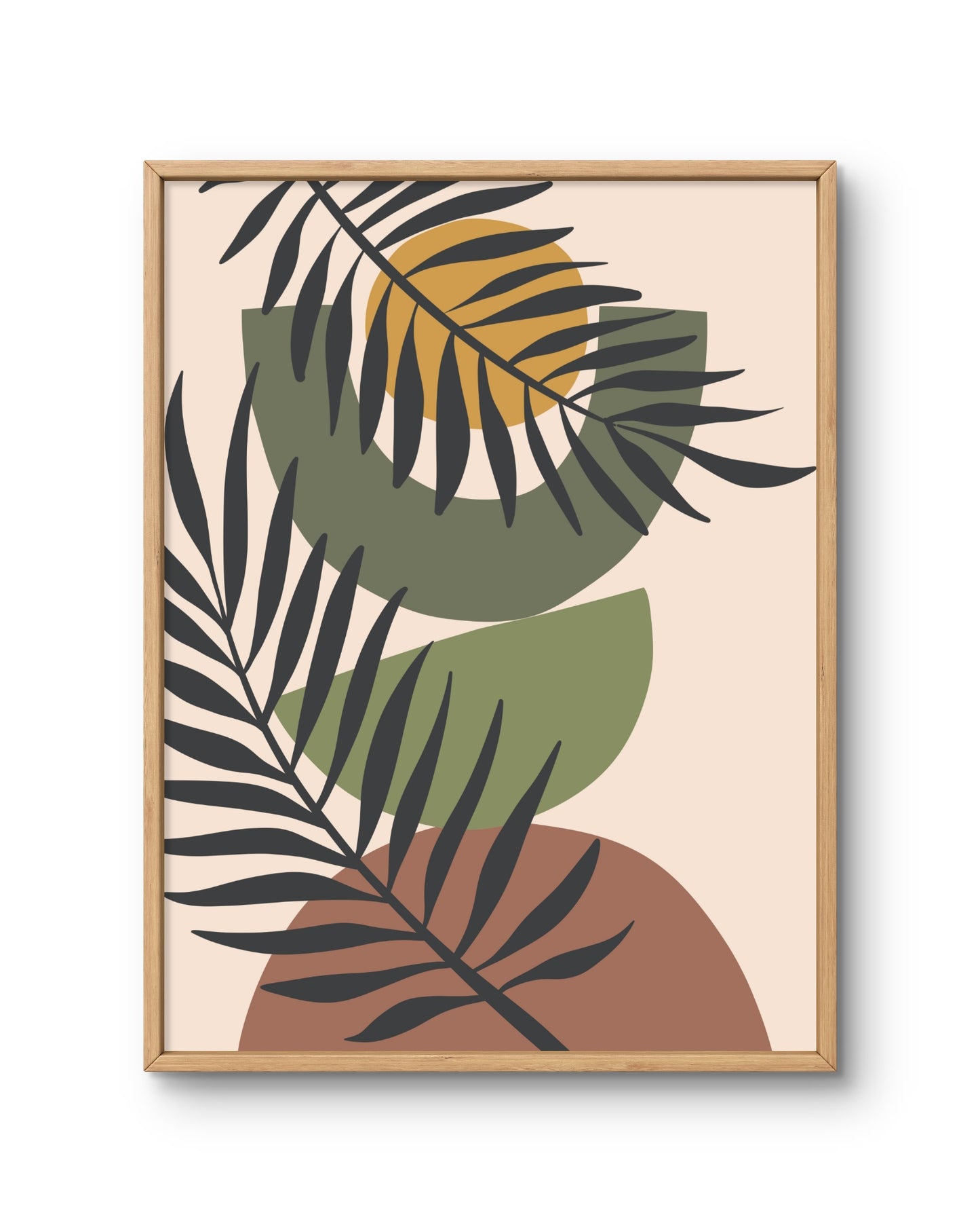 Tropical Palm Leaves Abstract Wall Art