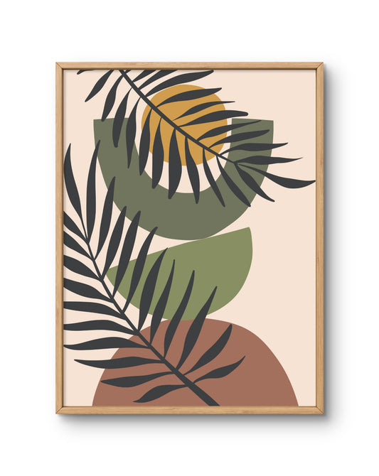 Tropical Palm Leaves Abstract Wall Art