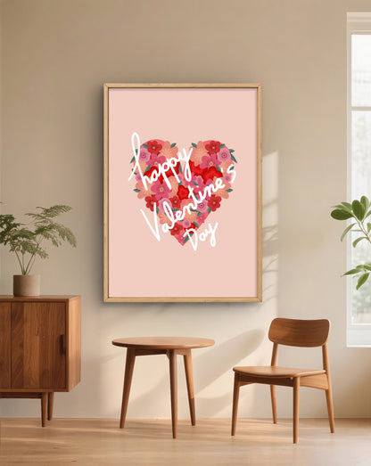 Happy Valentine's Day Floral Heart