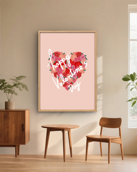 Happy Valentine's Day Floral Heart