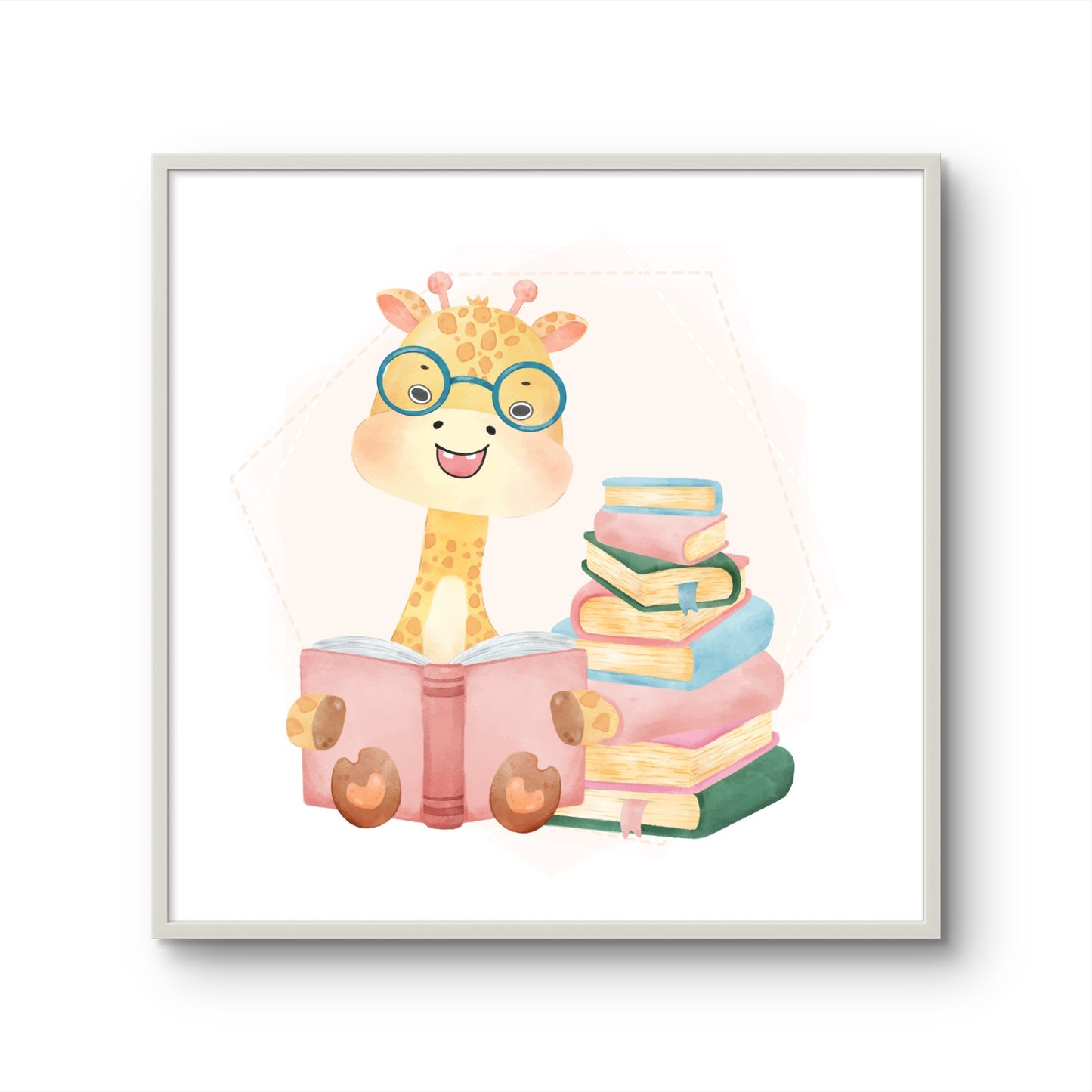 Smart Giraffe Reading Books
