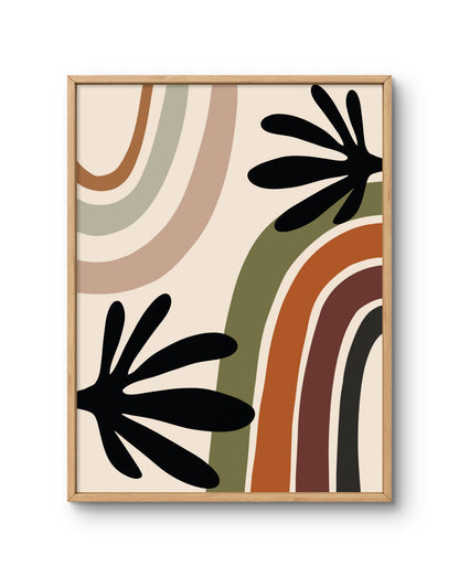 Abstract Rainbow Botanical Print