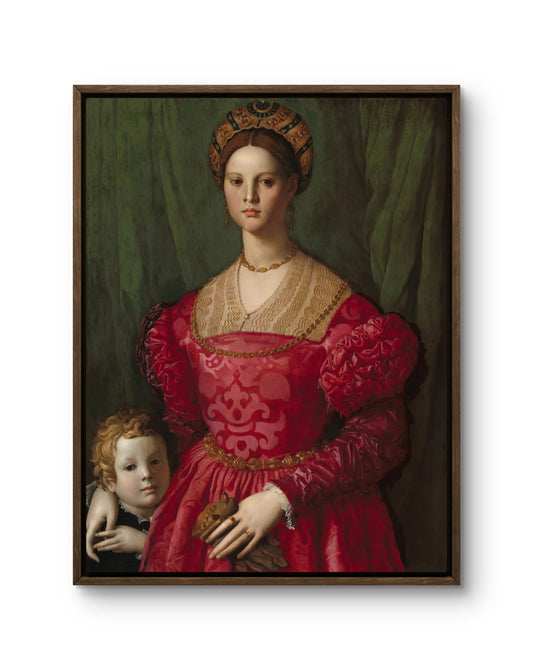 Portrait of a Lady in Red with a Child