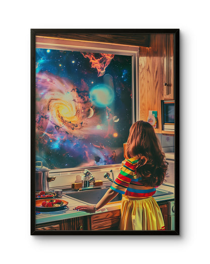 Kitchen Galaxy Window Poster