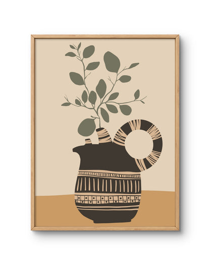 Hand-Painted Jug with Olive Branch