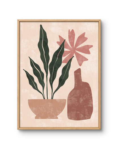 Potted Plant with Abstract Vase