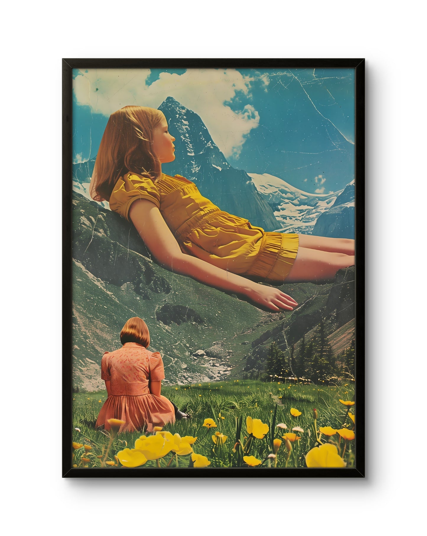 Giant Dream Girl & Mountains Poster