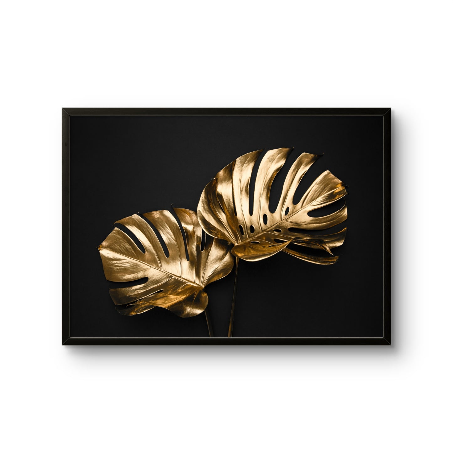 Golden Monstera Duo Luxury Botanical Wall Art
