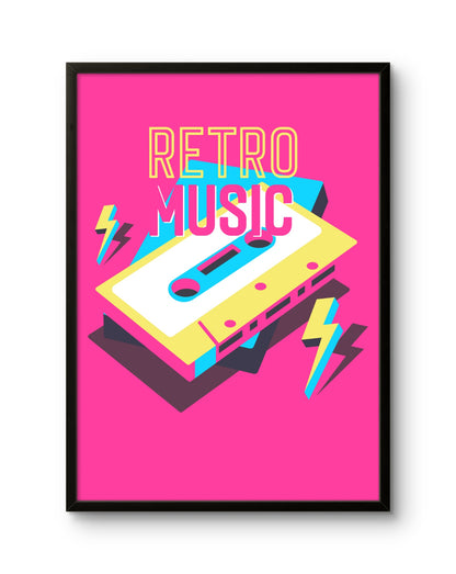 Retro Music Cassette Poster