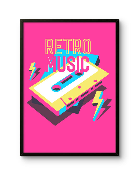 Retro Music Cassette Poster