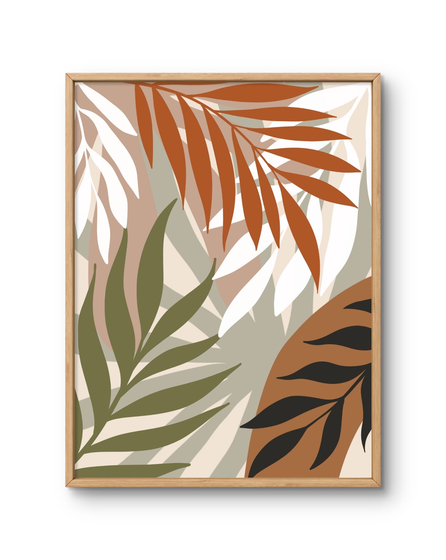Layered Botanical Leaf Art Print