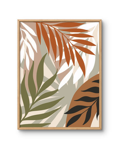 Layered Botanical Leaf Art Print