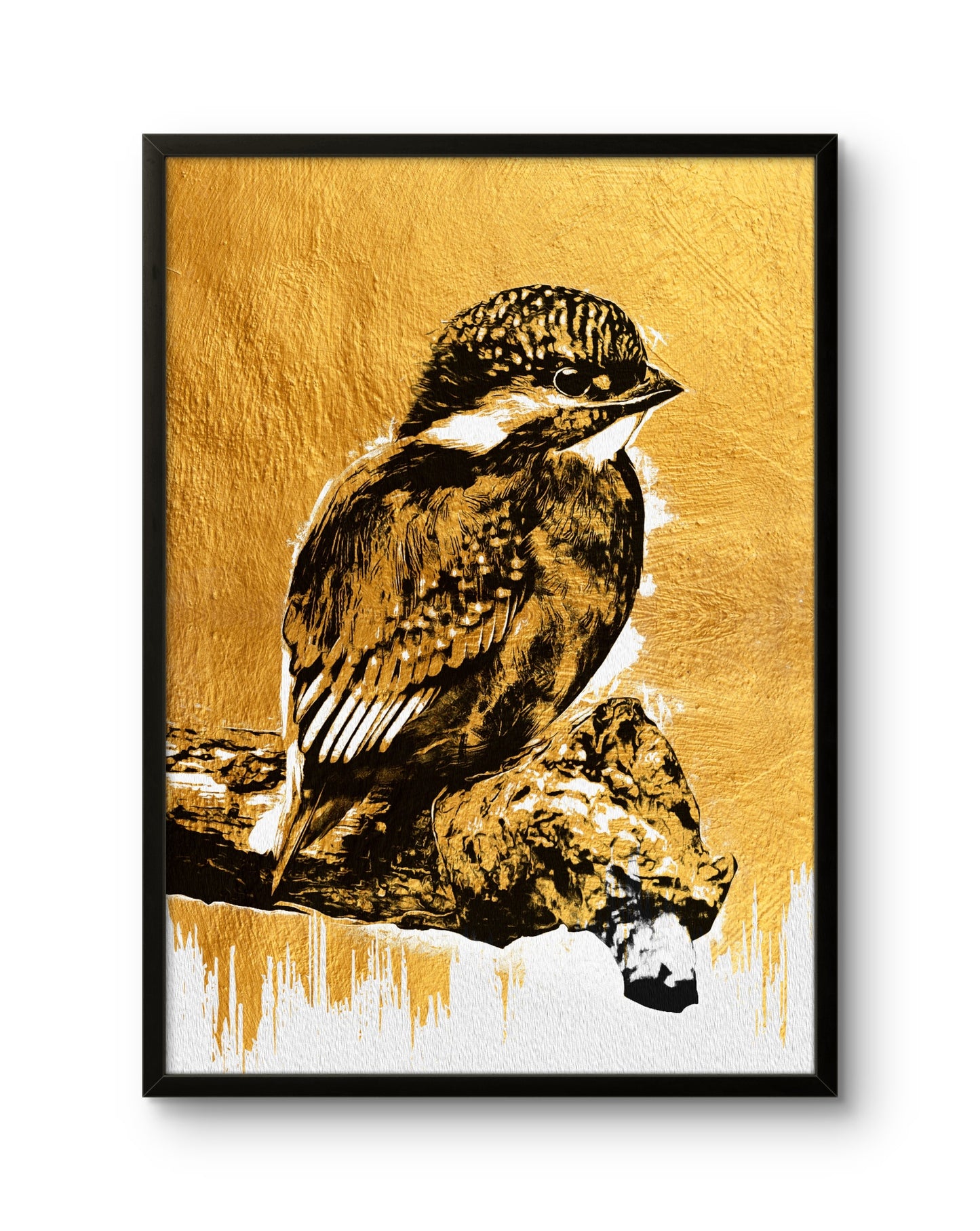 Golden Bird on Branch