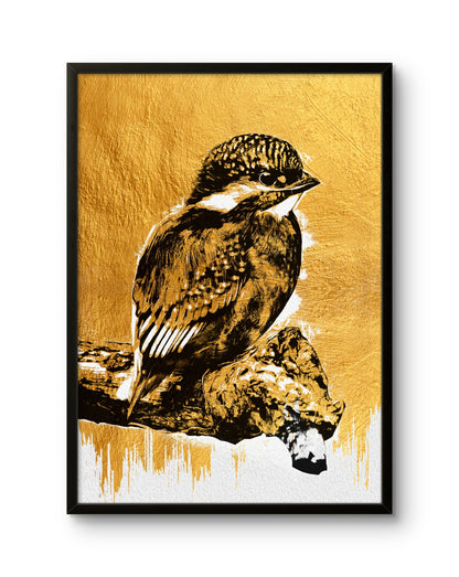 Golden Bird on Branch