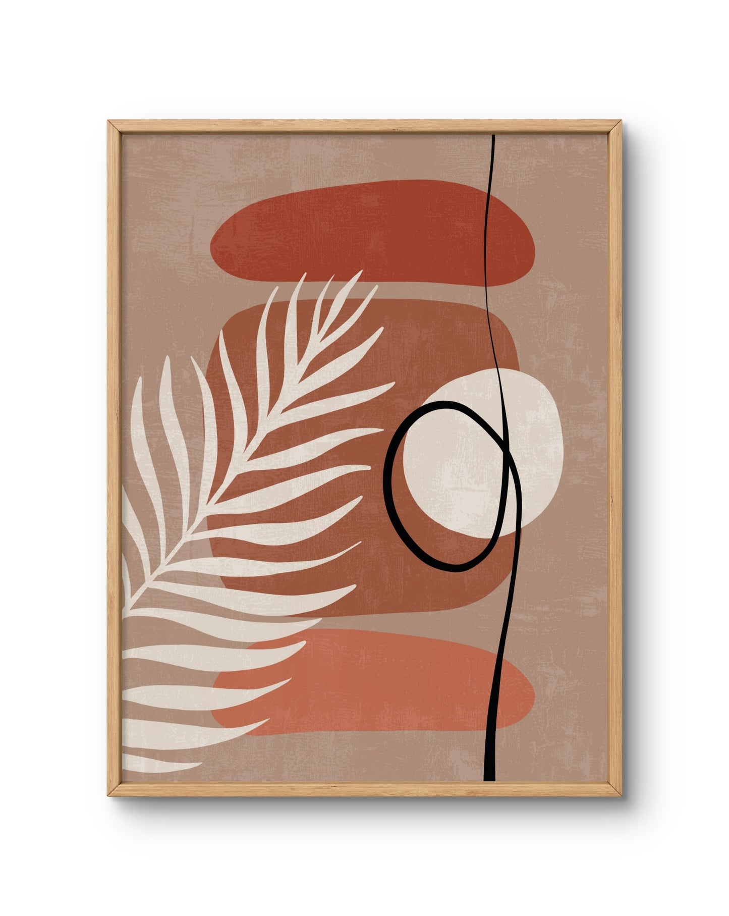Abstract Palm Leaf and Sun Shapes