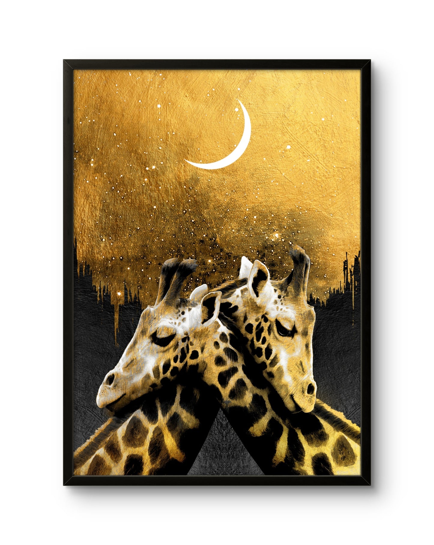 Lovers Giraffe Golden Night