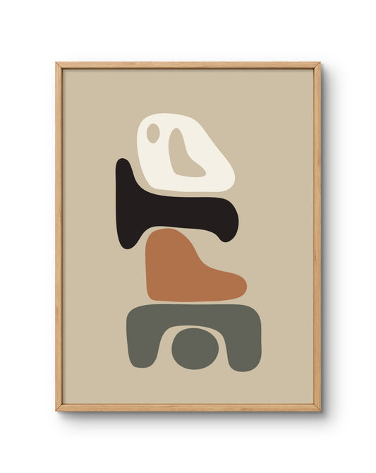 Earth-Tone Totem Abstract