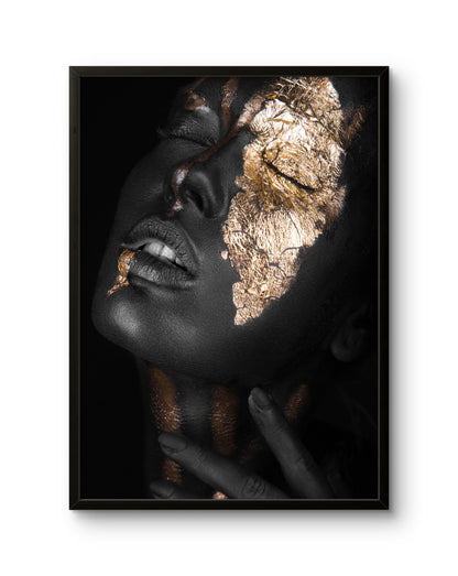 Golden Goddess Face Abstract Texture