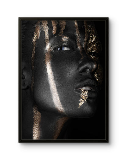 Golden Strokes Portrait Blue Eyes