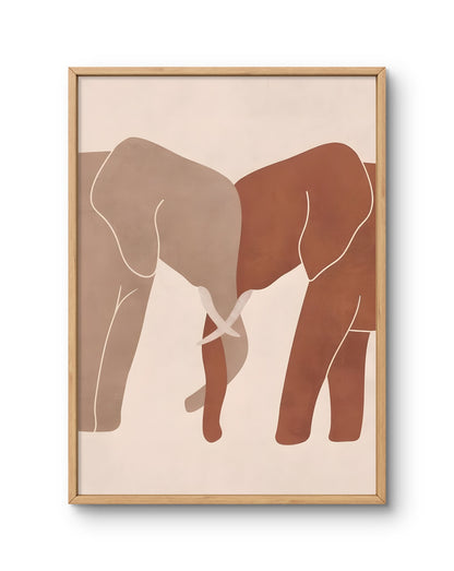 Abstract Elephant in Neutral Tones