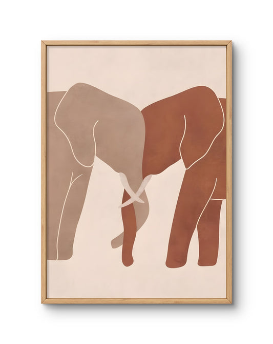 Abstract Elephant in Neutral Tones