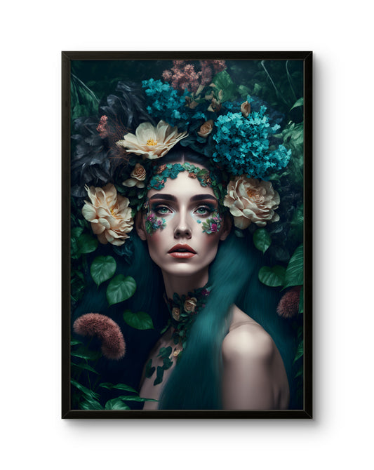 Floral Goddess Woman Portrait Nature Fantasy Art