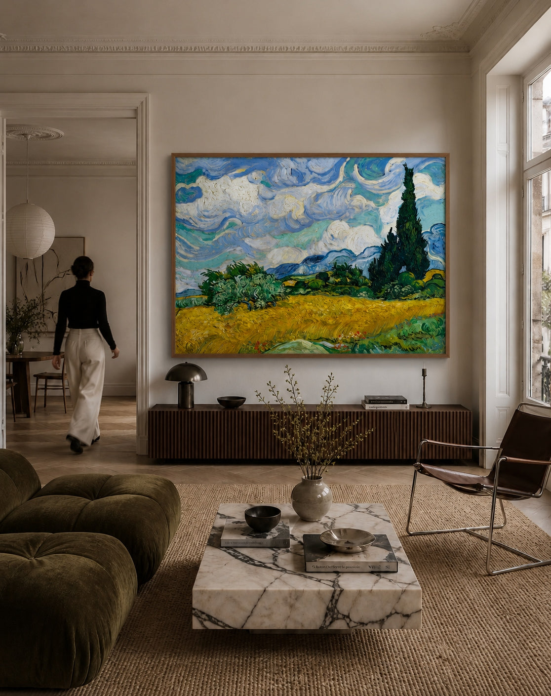 Wheat Field with Cypresses