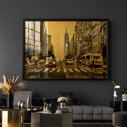 Golden New York Cityscape