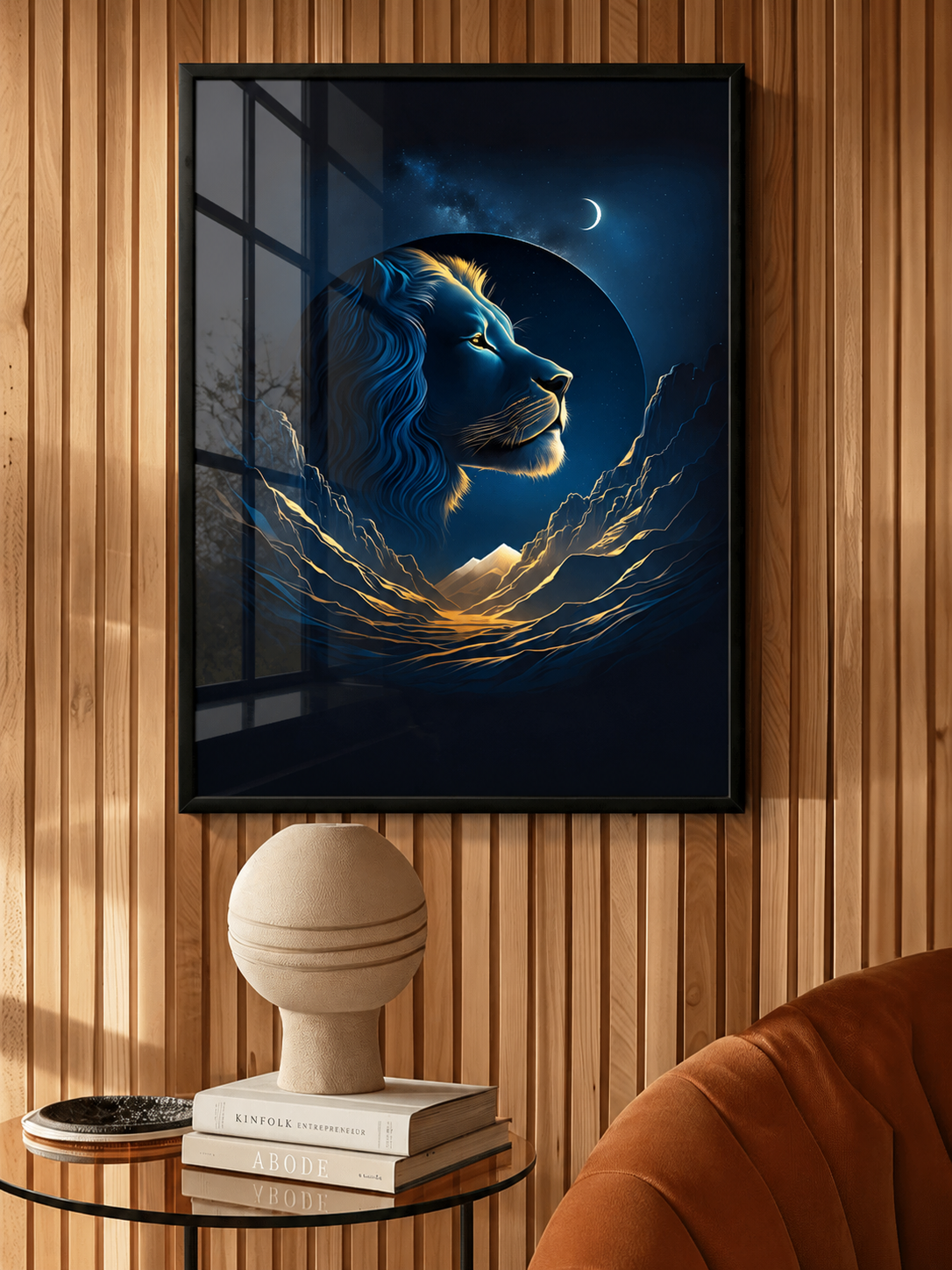Moonlit Lion Reflection