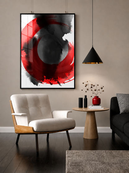 Black & Red Circular Abstract