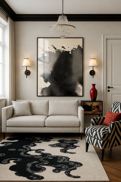 Black Minimal Watercolor Abstract