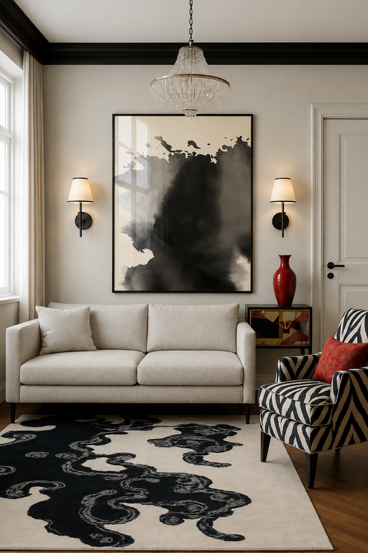 Black Minimal Watercolor Abstract