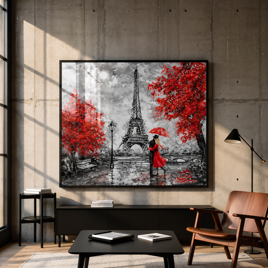 Paris Lovers Red Umbrella